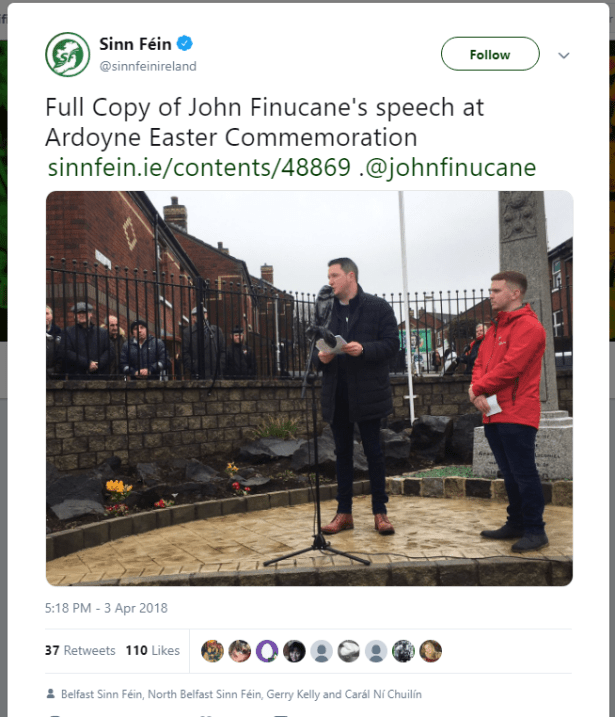 JohnFinucaneArdoyneEasterCommemoration